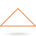 Narandžasta linijska ikonica aguara dizajn trouglastog oblika