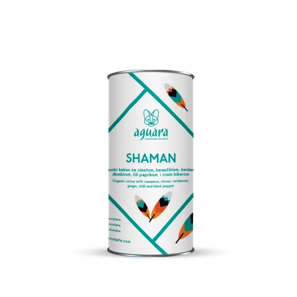 Aguara organski sirovi kakao prah “Shaman” sa cimetom, karanfilićem, kardamomom, đumbirom, čili paprikom i crnim biberom.